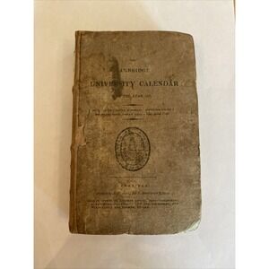 Antique Book The Cambridge University Calendar For The Year 1817